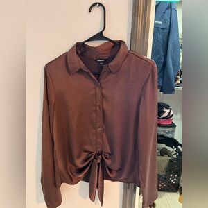 Express long sleeve button up blouse